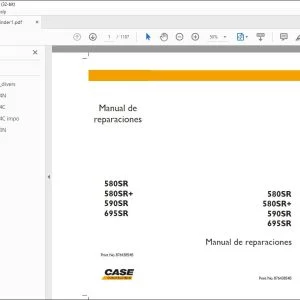 Case 580SR 580SR+ 590SR 695SR Excavadoras cargadoras Manual de reparaciones 87643854B - PDF DOWNLOAD