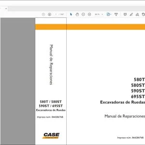 Case 580T 580ST 590ST 695ST Excavadoras de Ruedas Manual de Reparaciones 84428676B - PDF DOWNLOAD