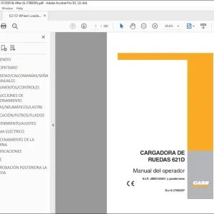 Case 621D Cargadora de Ruedas Manual del Operador 6-37860SP - PDF DOWNLOAD