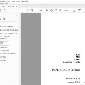 Case 621F 721F Nivel 4 Cargadora de ruedas Manual del Operador 84474104 - PDF DOWNLOAD