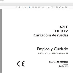 Case 621F TIER IV Cargadora de ruedas Empleo y Cuidado 84492338 - PDF DOWNLOAD