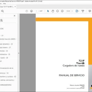 Case 721F Tier4B Cargadora de ruedas Manual de Servicio 47881874 - PDF DOWNLOAD