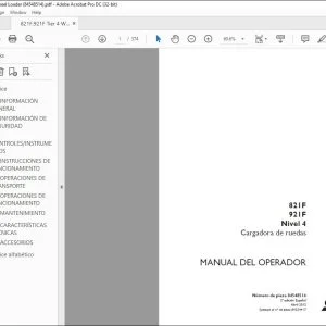 Case 821F 921F Nivel 4 Cargadora de ruedas Manual del Operador 84548514 - PDF DOWNLOAD