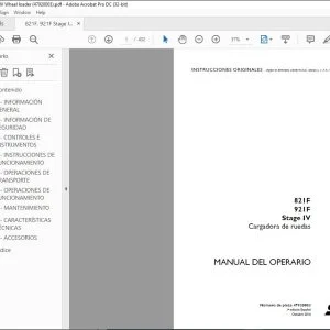 Case 821F 921F Stage IV Cargadora de ruedas Manual del Operario 47920003 - PDF DOWNLOAD