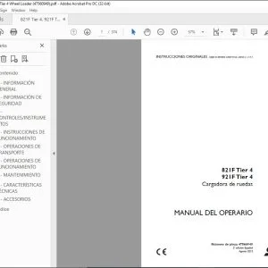 Case 821F Tier 4 921F Tier 4 Cargadora de ruedas Manual del operario 47560949 - PDF DOWNLOAD