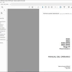 Case 836C 856C 836C AWD 856C AWD Stage IV Motoniveladora Manual Del Operario 47976147 - PDF DOWNLOAD