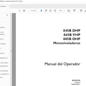 Case 845B DHP 865B VHP 885B DHP Motoniveladoras Manual del Operador 84300296 - PDF DOWNLOAD