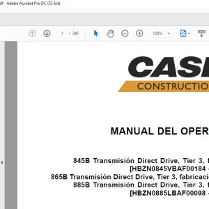Case 845B VHP 865B VHP 885B VHP Motor Grader Manual del Operario 51412684 - PDF DOWNLOAD