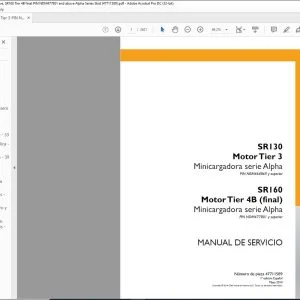 Case SR130 Motor Tier 3 & SR160 Motor Tier 4B (final) Minicargadora serie Alpha Manual De Servicio 47711589 - PDF DOWNLOAD