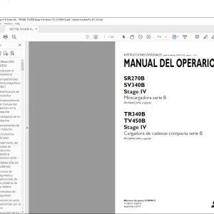 Case SR270B SV340B Stage IV Minicargadora serie B TR340B TV450B Stage IV Cargadora de cadenas compacta serie B Manual del Operario - PDF