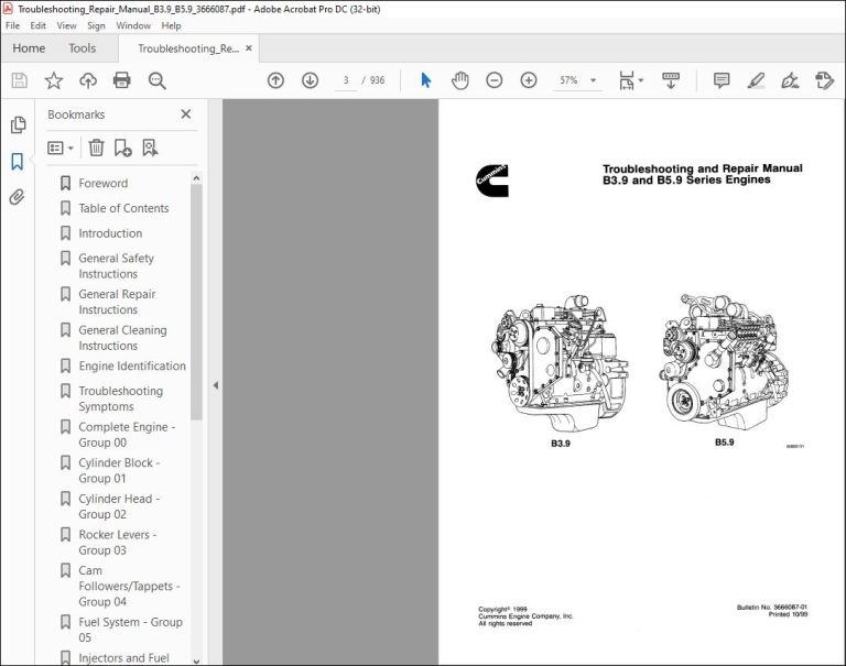 Cummins B3 9 And B5 9 Series Engines Troubleshooting And Repair Manual