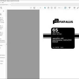 Fiatallis 65 Motor Grader Operation & Maintenance Instruction Manual 70677548 - PDF DOWNLOAD
