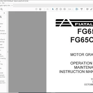 Fiatallis F65C FG65C-T Motor Grader Operation & Maintenance Instruction Manual 73161388 - PDF DOWNLOAD