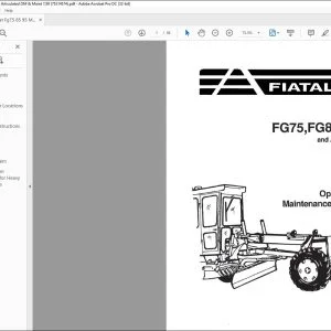 Fiatallis FG75 FG85 FG95 Articulated Motor Graders Operation & Maintenance Manual 75314574 - PDF DOWNLOAD