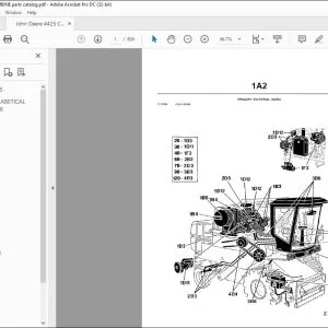 JOHN DEERE 4425 COMBINE WITH 454A ROW-CROP HEAD PARTS CATALOG MANUAL - PDF DOWNLOAD
