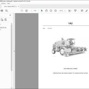 Parts Manual for John Deere 6622 Combine PDF