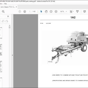 John Deere 7721 Combine & Pickup Parts Catalog Manual PDF Download