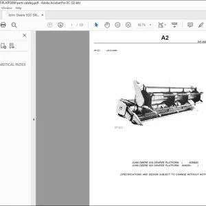 Parts Catalog for John Deere 918 & 920 Draper Platform PDF