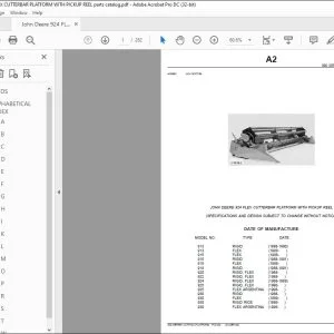 John Deere 924 Flex Cutterbar Platform Parts Catalog PDF Download