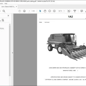 John Deere 9450 Combine & 90 Series Corn Head Parts Catalog PDF
