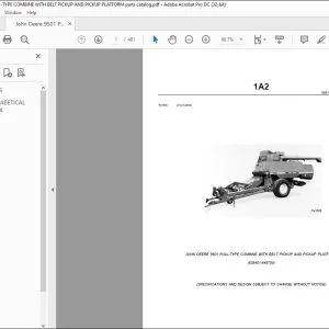 Parts Catalog for John Deere 9501 Pull-Type Combine & Pickup PDF
