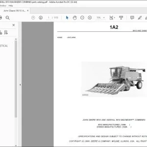 JOHN DEERE 9510 AND SIDEHILL 9510 MAXIMIZER™ COMBINES PARTS CATALOG MANUAL - PDF DOWNLOAD