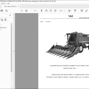 John Deere 9550 Combine & 90 Series Corn Head Spare Parts Catalog PDF