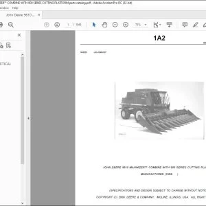JOHN DEERE 9610 MAXIMIZER™ COMBINE WITH 900 SERIES CUTTING PLATFORM PARTS CATALOG MANUAL - PDF DOWNLOAD