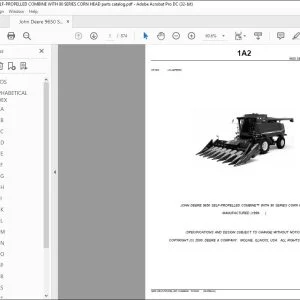 JOHN DEERE 9650 SELF-PROPELLED COMBINE™ WITH 90 SERIES CORN HEAD PARTS CATALOG MANUAL - PDF DOWNLOAD