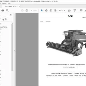John Deere 9650CTS Combine & 900 Series Platform Parts Catalog PDF
