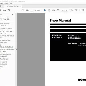 KOMATSU HB365LC-3 HB365NLC-3 HYDRAULIC EXCAVATOR SHOP MANUAL UENBM00523 - PDF DOWNLOAD