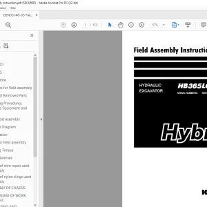 KOMATSU HB365LC-3 HYBRID HYDRAULIC EXCAVATOR FIELD ASSEMBLY INSTRUCTION MANUAL GEN00146-03 - PDF DOWNLOAD