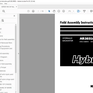 KOMATSU HB365LC-3 HYBRID HYDRAULIC EXCAVATOR FIELD ASSEMBLY INSTRUCTION MANUAL GEN00146-04 - PDF DOWNLOAD