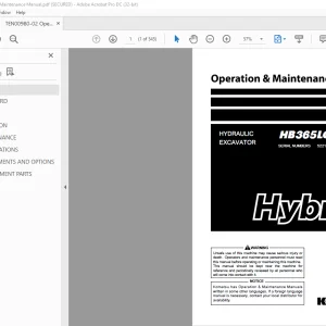 KOMATSU HB365LC-3 HYBRID HYDRAULIC EXCAVATOR OPERATION & MAINTENANCE MANUAL TEN00980-02 - PDF DOWNLOAD