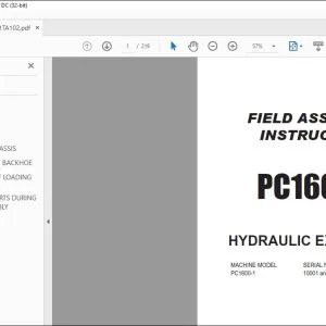 KOMATSU PC1600-1 HYDRAULIC EXCAVATOR FIELD ASSEMBLY INSTRUCTION MANUAL 10001 - PDF DOWNLOAD