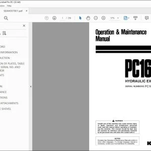 KOMATSU PC1600-1 HYDRAULIC EXCAVATOR OPERATION & MAINTENANCE MANUAL PC1600-10052 - PDF DOWNLOAD