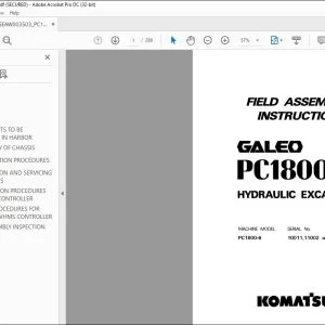 KOMATSU PC1800-6  GALEO HYDRAULIC EXCAVATOR FIELD ASSEMBLY INSTRUCTION MANUAL SEAW003503 - PDF DOWNLOAD