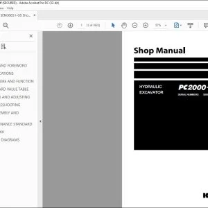 KOMATSU PC2000-11 HYDRAULIC EXCAVATOR SHOP MANUAL SEN06651-08 - PDF DOWNLOAD