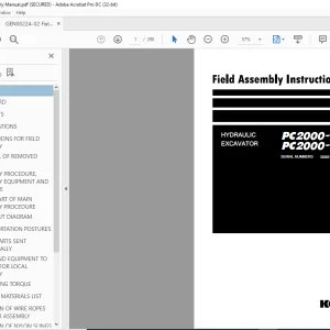 KOMATSU PC2000-11 PC2000-11E0 HYDRAULIC EXCAVATOR FIED ASSEMBLY INSTRUCTION MANUAL GEN00224-02 - PDF DOWNLOAD