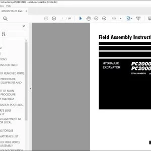KOMATSU PC2000-11 PC2000-11E0 HYDRAULIC EXCAVATOR FIELD ASSEMBLY INSTRUCTION GEN00219-03 - PDF DOWNLOAD