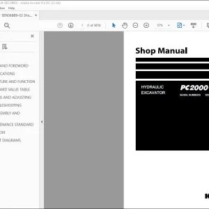 KOMATSU PC2000-11E0 HYDRAULIC EXCAVATOR SHOP MANUAL SEN06889-02 - PDF DOWNLOAD
