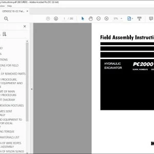 KOMATSU PC2000-11R HYDRAULIC EXCAVATOR FIELD ASSEMBLY INSTRUCTION MANUAL GEN00218-02 - PDF DOWNLOAD
