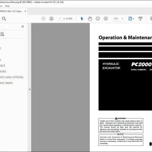 KOMATSU PC2000-11R HYDRAULIC EXCAVATOR OPERATION & MAINTENANCE MANUAL PEN01462-03 - PDF DOWNLOAD