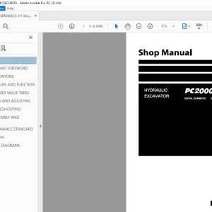 KOMATSU PC2000-11R HYDRAULIC EXCAVATOR SHOP MANUAL SEN06823-01 - PDF DOWNLOAD