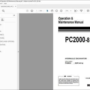 KOMATSU PC2000-8 HYDRAULIC EXCAVATOR OPERATION & MAINTENANCE MANUAL EENAM02993 - PDF DOWNLOAD