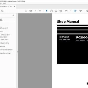 KOMATSU PC2000-8 HYDRAULIC EXCAVATOR SHOP MANUAL SEN01607-31 - PDF DOWNLOAD