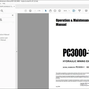 KOMATSU PC3000-1 EXCAVATOR HYDRAULIC MINING SHOVEL OPERATION & MAINTENANCE MANUAL OMPC30006202 - PDF DOWNLOAD