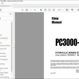 KOMATSU PC3000-1 EXCAVATOR HYDRAULIC MINING SHOVEL SHOP MANUAL SMPC30006202 - PDF DOWNLOAD