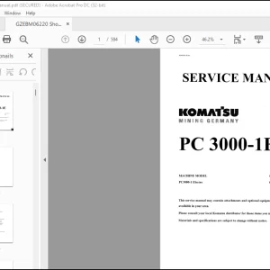 KOMATSU PC3000-1E ELECTRO EXCAVATOR SERVICE MANUAL 06220 - PDF DOWNLOAD