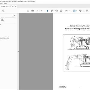 KOMATSU PC3000-6 EXCAVATOR HYDRAULIC MINING SHOVEL GENERAL ASSEMBLY MANUAL - PDF DOWNLOAD